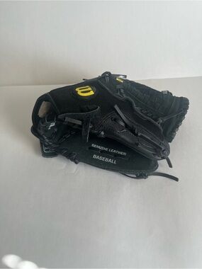 Wilson Black Baseball Glove with White Logo Patch